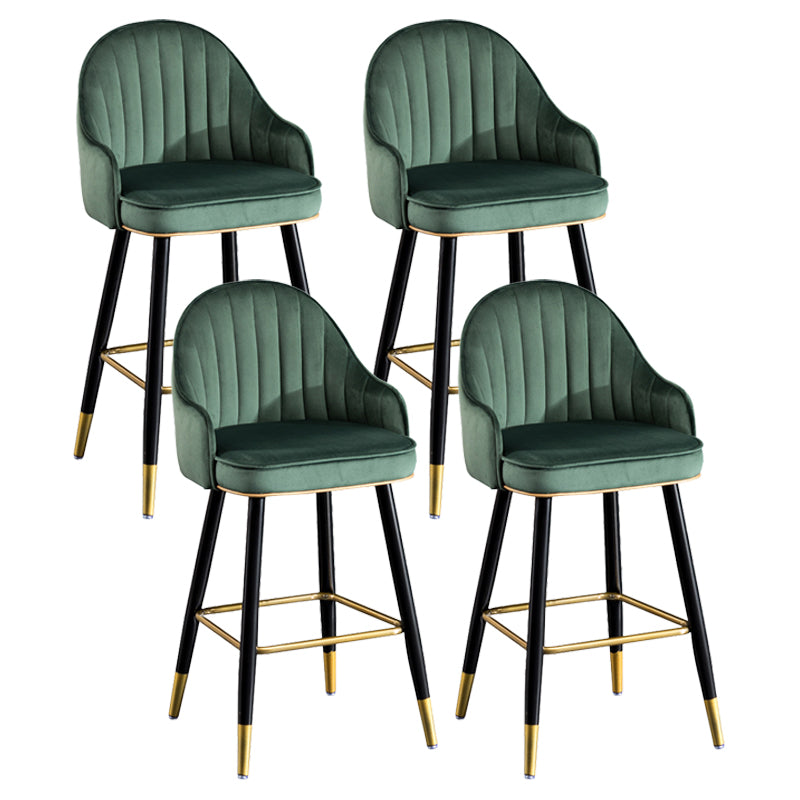 Scandinavian Restaurant Armed Stool Matte Finish Velvet Barstool