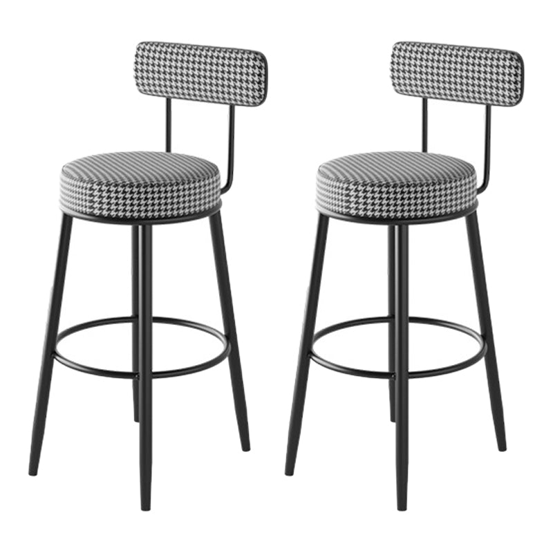 Scandinavian Matte Finish Velvet Counter Stool Footrest Coffee Shop Barstool