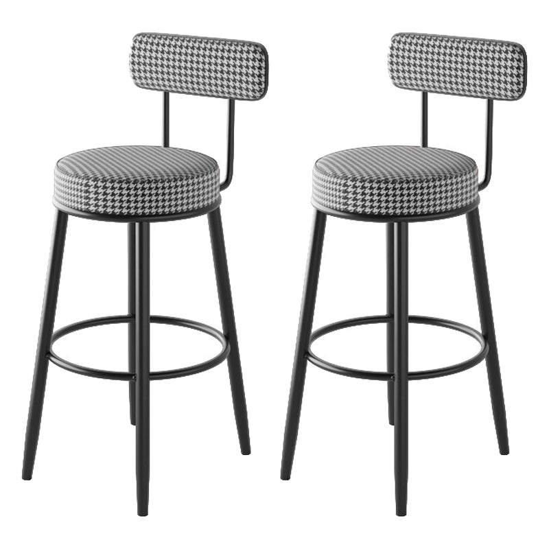 Scandinavian Matte Finish Velvet Counter Stool Footrest Coffee Shop Barstool