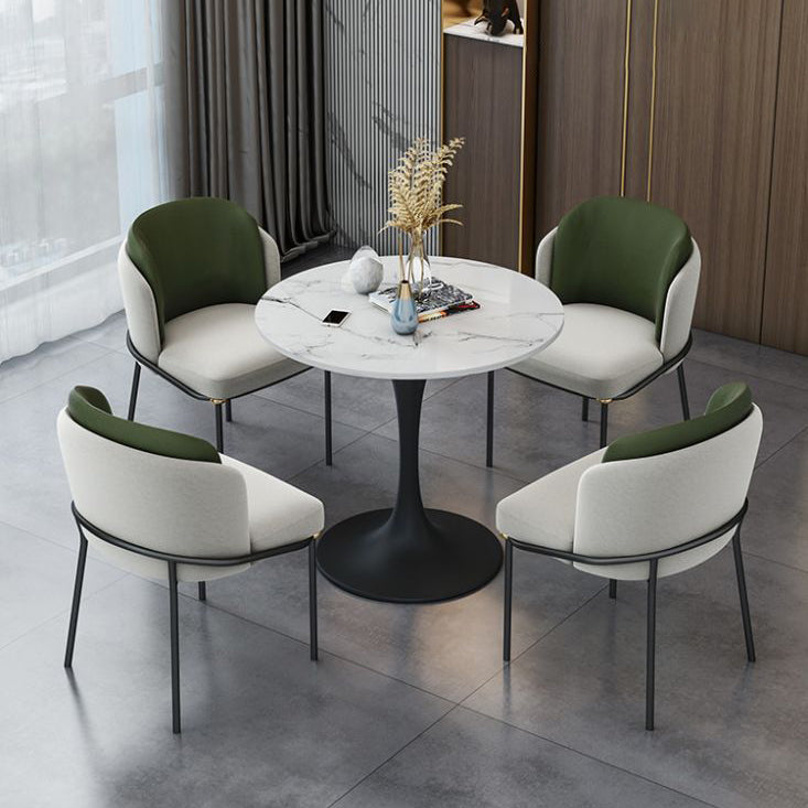 Modern 1/2/4 Pieces Dining Set Round Sintered Stone Dining Table Set
