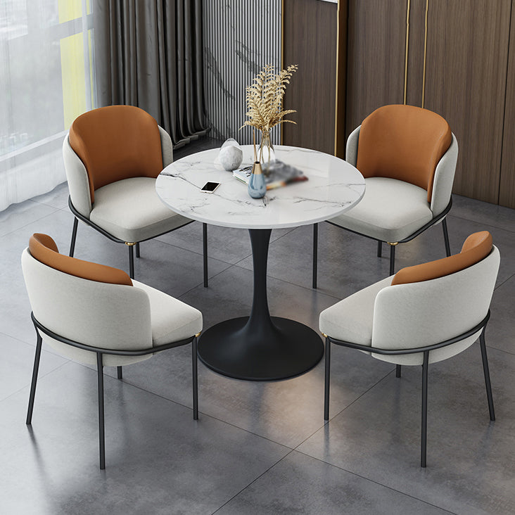 Modern 1/2/4 Pieces Dining Set Round Sintered Stone Dining Table Set