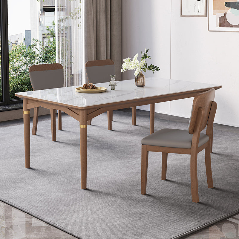1/4/5/6/7 Pieces Table Furniture Set Sintered Stone Dining Room Set with Wooden Legs