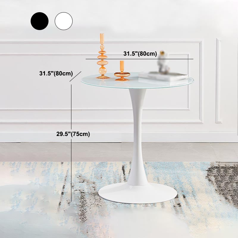 Minimalism Style Round Top Restaurant Table Metal Base Dining Table