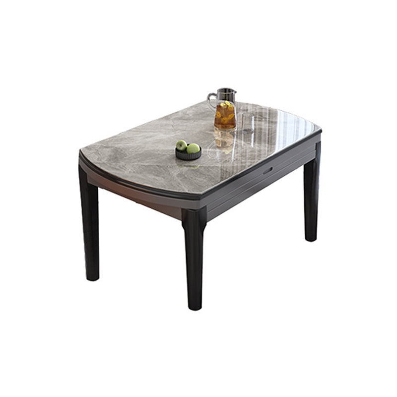 Modern Stone Dining Table Rectangle White-grey 4-foot Furniture