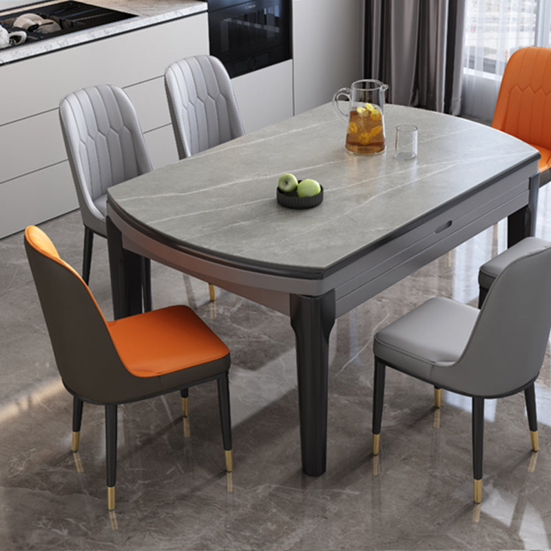 Modern Stone Dining Table Rectangle White-grey 4-foot Furniture