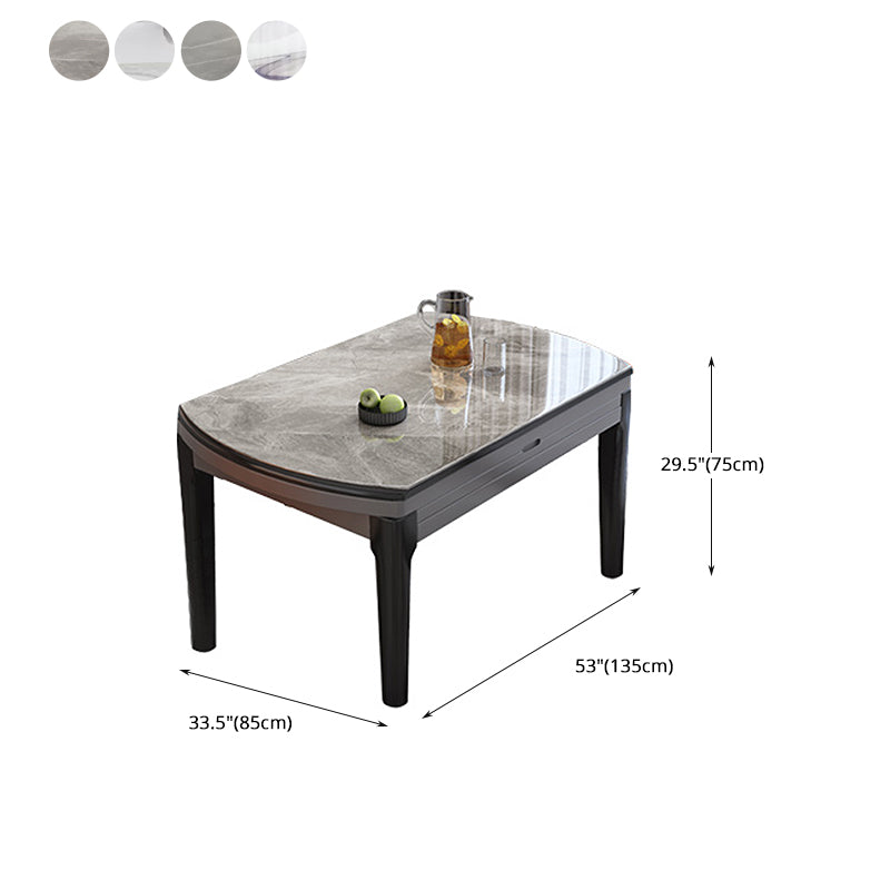 Modern Stone Dining Table Rectangle White-grey 4-foot Furniture