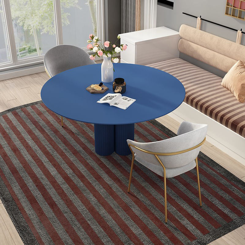 Modern Round Top Dinette Table Solid Wood Base Dining Table for Restaurant