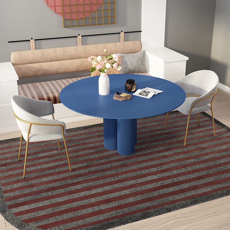 Modern Round Top Dinette Table Solid Wood Base Dining Table for Restaurant