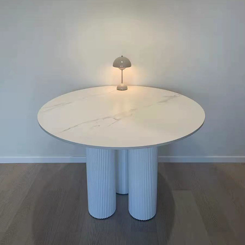 Modern Round Top Dinette Table Solid Wood Base Dining Table for Restaurant