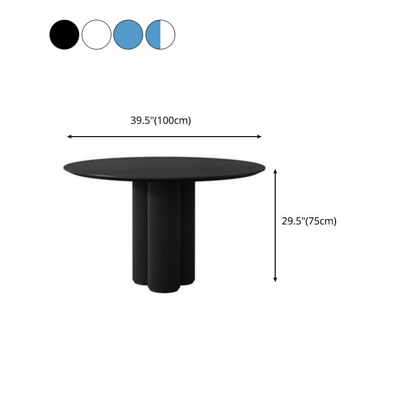 Modern Round Top Dinette Table Solid Wood Base Dining Table for Restaurant