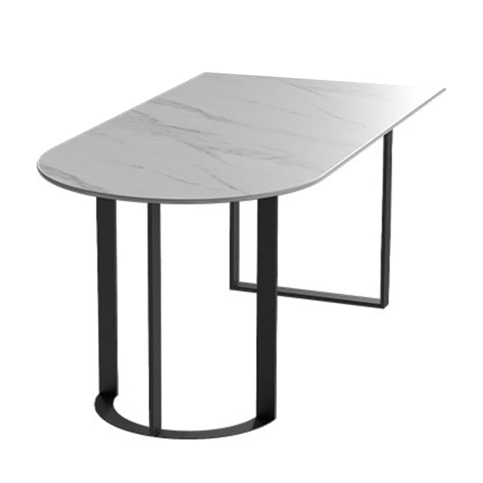 Simplicity Style Furniture Double Pedestal Stone Dining Site Table for Home