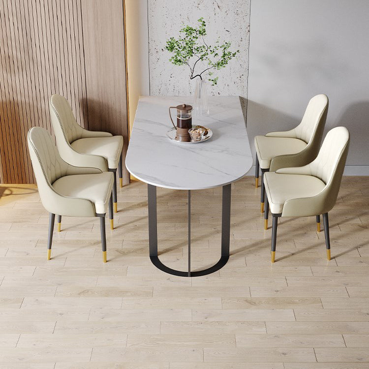 Simplicity Style Furniture Double Pedestal Stone Dining Site Table for Home