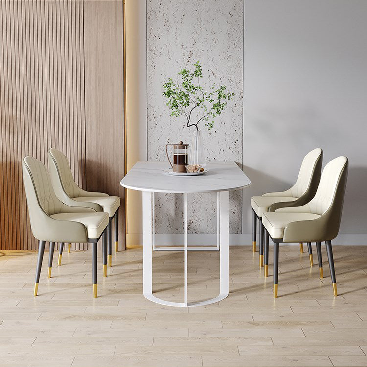 Simplicity Style Furniture Double Pedestal Stone Dining Site Table for Home