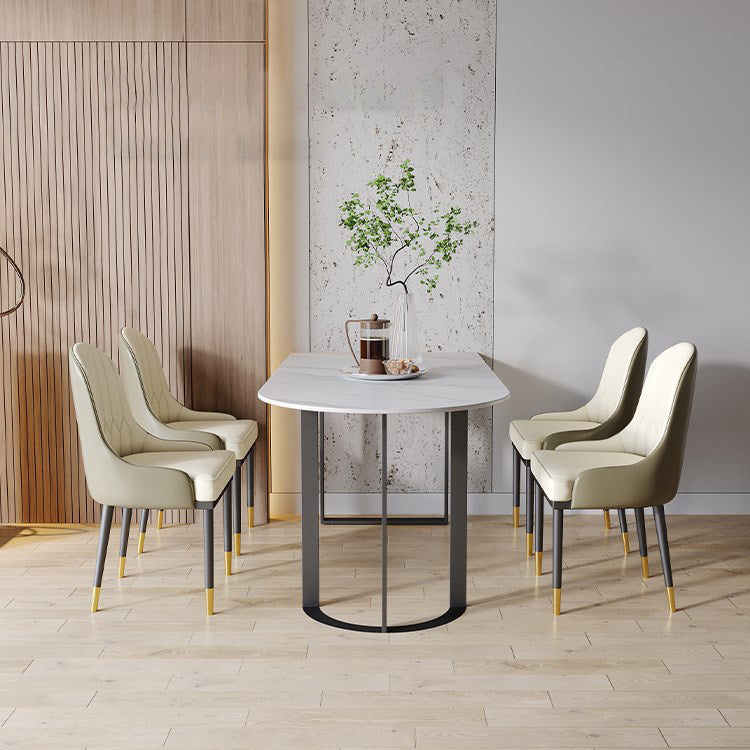 Simplicity Style Furniture Double Pedestal Stone Dining Site Table for Home