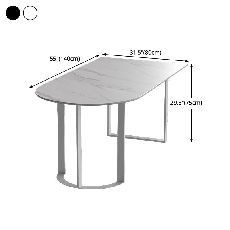 Simplicity Style Furniture Double Pedestal Stone Dining Site Table for Home