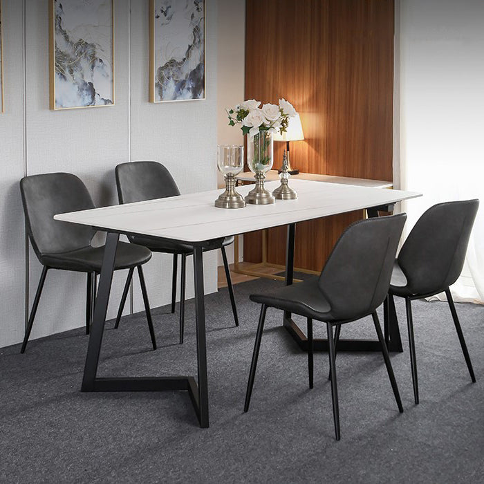 Modern Style Rectangle Dining Table Stone Dining Room Collection for Indoor