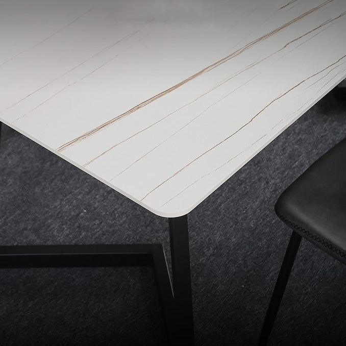 Modern Style Rectangle Dining Table Stone Dining Room Collection for Indoor