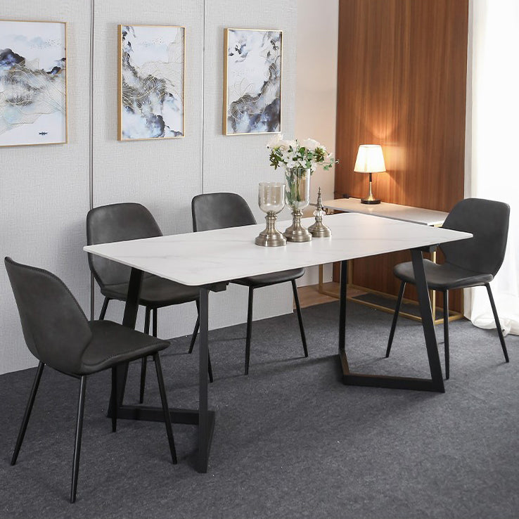 Modern Style Rectangle Dining Table Stone Dining Room Collection for Indoor