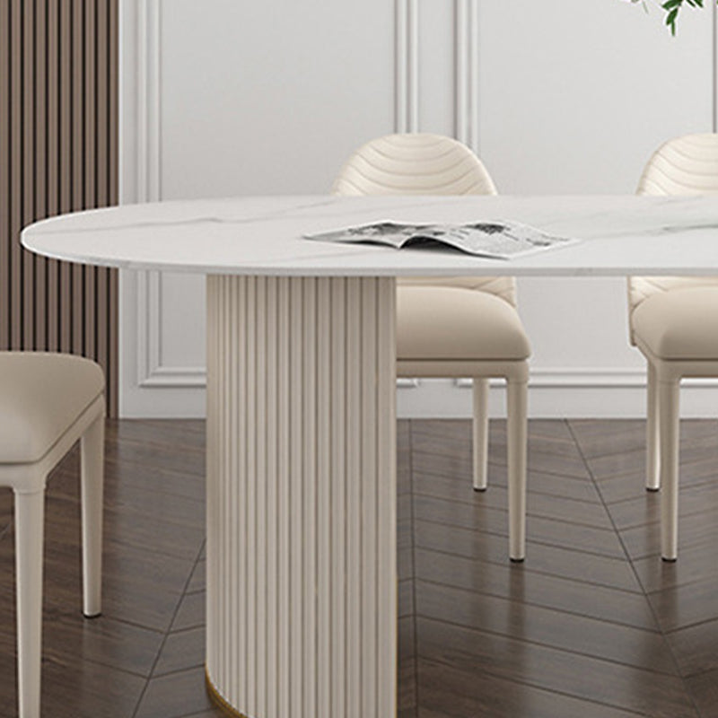 Oval Sintered Stone Dining Table Traditional Luxury Dining Table for Home Use
