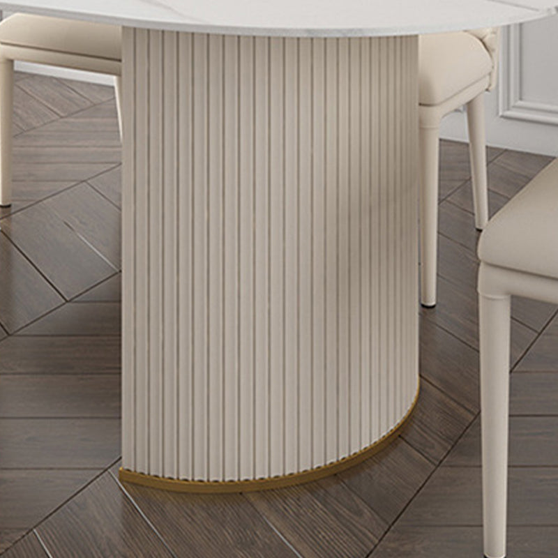 Oval Sintered Stone Dining Table Traditional Luxury Dining Table for Home Use