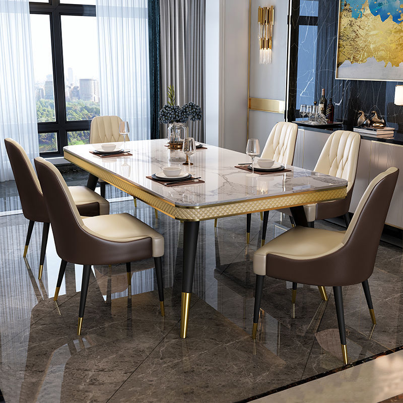Rectangle Dining Table Traditional Luxury Dining Table with 4 Legs