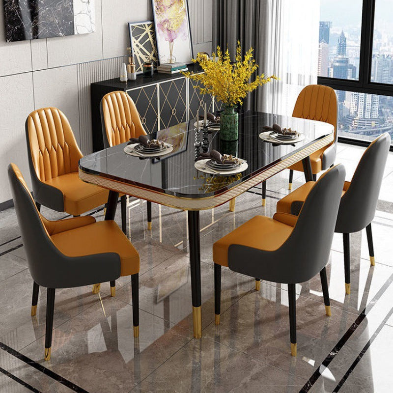 Rectangle Dining Table Traditional Luxury Dining Table with 4 Legs