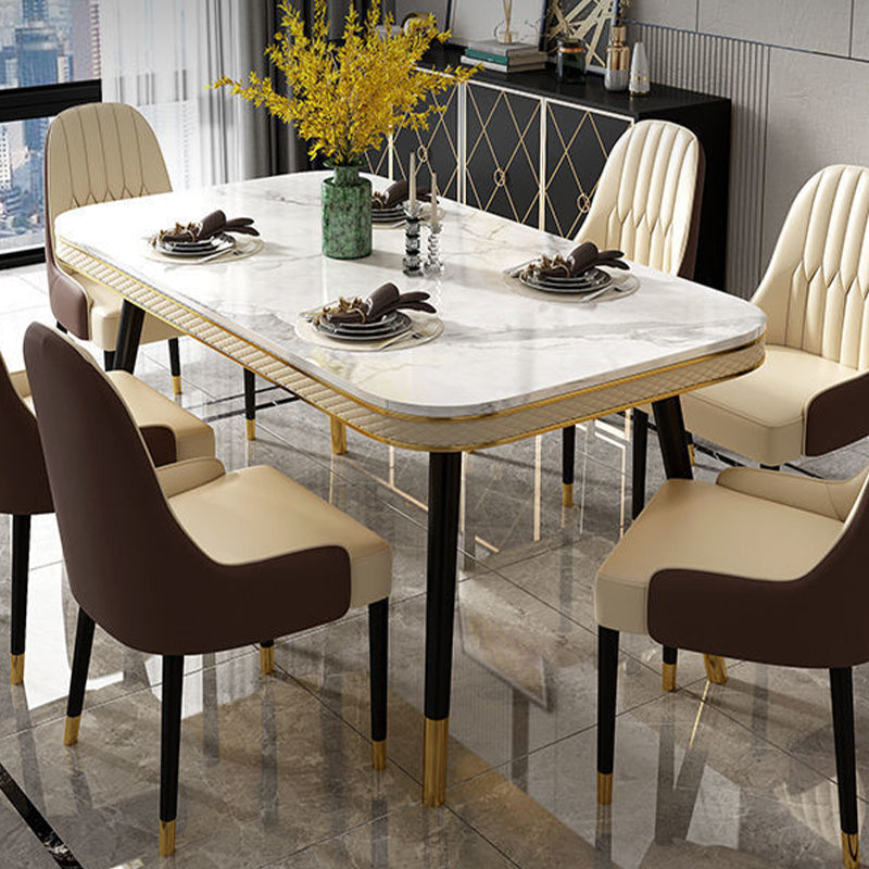 Rectangle Dining Table Traditional Luxury Dining Table with 4 Legs