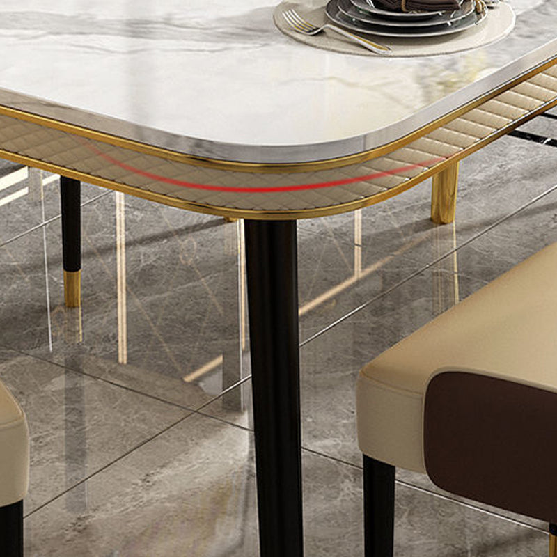 Rectangle Dining Table Traditional Luxury Dining Table with 4 Legs