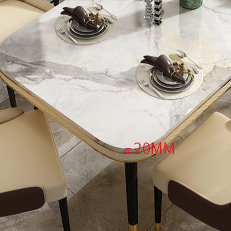 Rectangle Dining Table Traditional Luxury Dining Table with 4 Legs