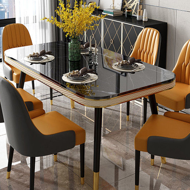 Rectangle Dining Table Traditional Luxury Dining Table with 4 Legs
