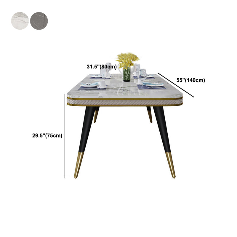 Rectangle Dining Table Traditional Luxury Dining Table with 4 Legs