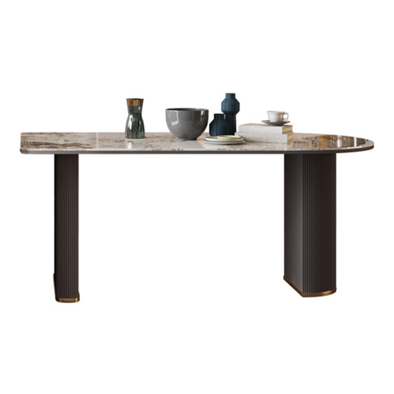 Stone Top Dining Table Contemporary Dining Table with Sled Base