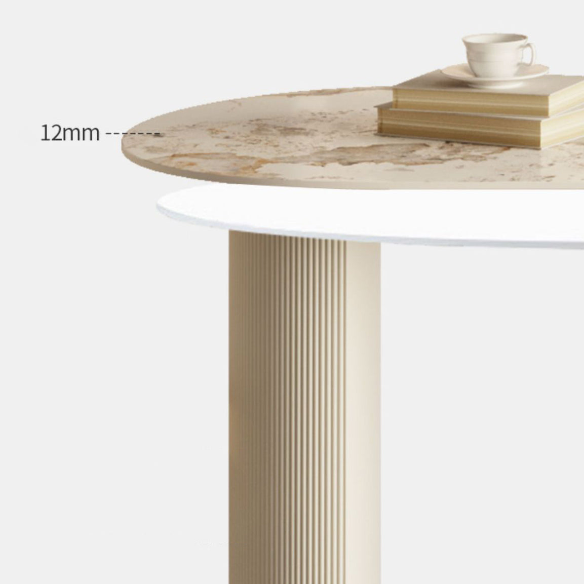 Stone Top Dining Table Contemporary Dining Table with Sled Base