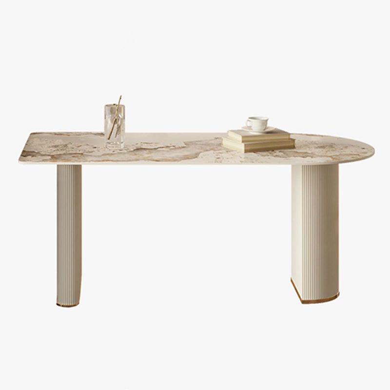 Stone Top Dining Table Contemporary Dining Table with Sled Base