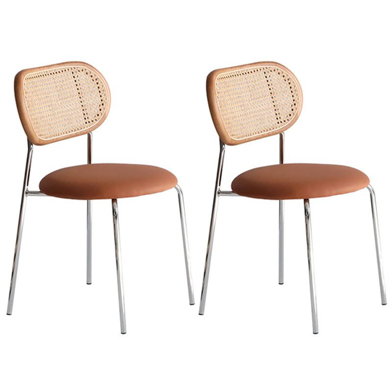 Modern Style Metal Chair Dining Armless Open Back Chairs for Kitchen