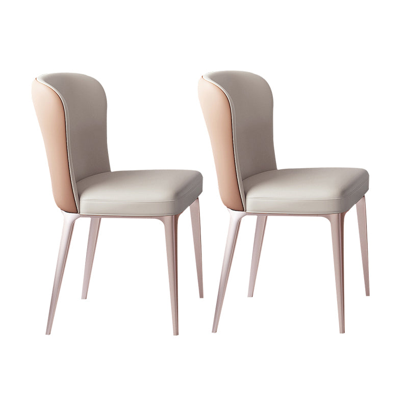 Nordic Glam Style Metal Chairs Dining Armless Chair for Kitchen
