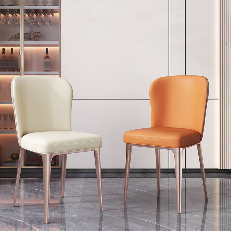 Nordic Glam Style Metal Chairs Dining Armless Chair for Kitchen