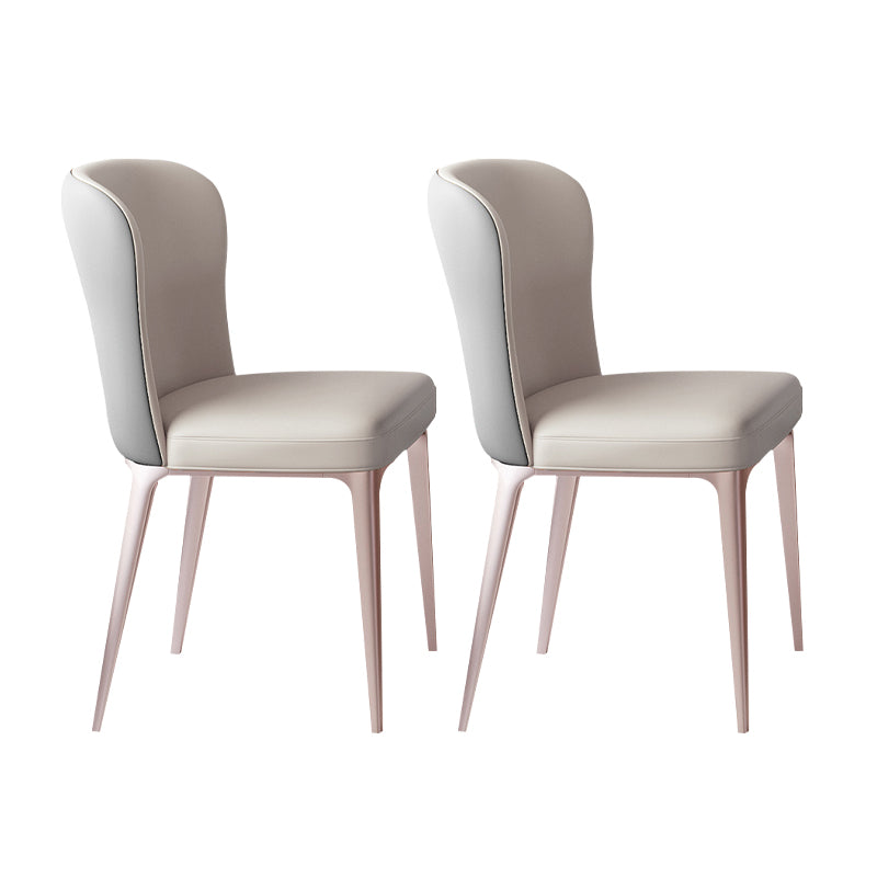 Nordic Glam Style Metal Chairs Dining Armless Chair for Kitchen