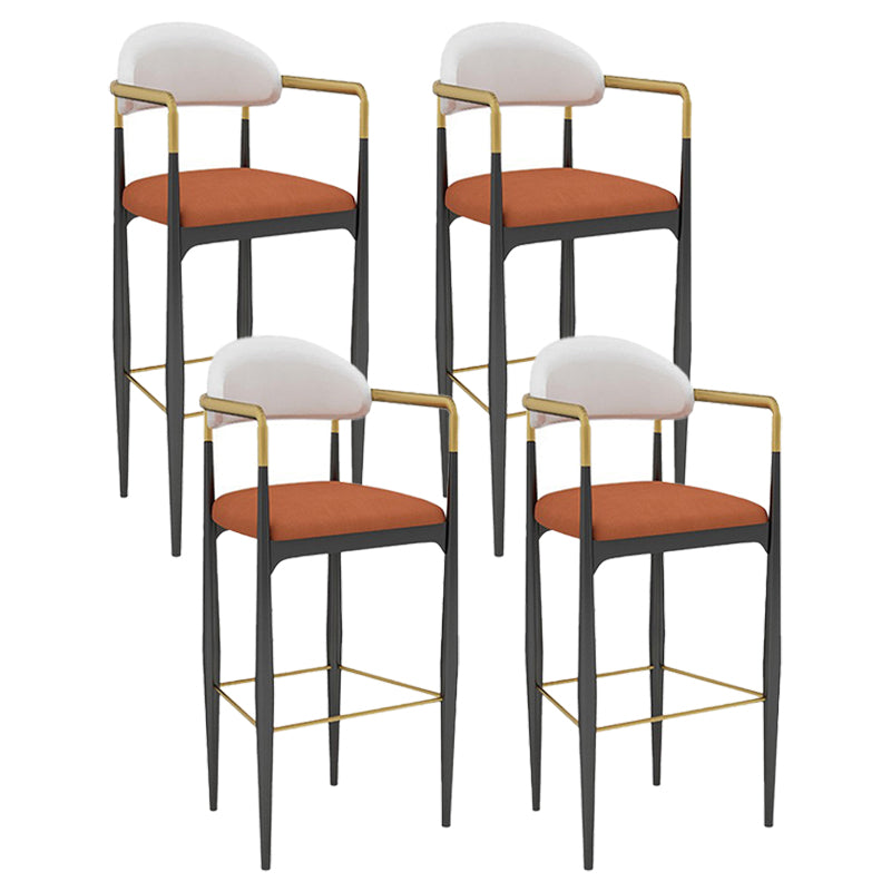 Scandinavian Home Velvet Counter Stool Matte Finish Footrest Stool