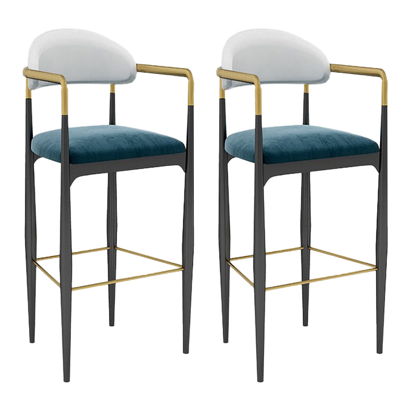 Scandinavian Home Velvet Counter Stool Matte Finish Footrest Stool