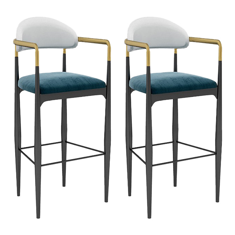 Scandinavian Home Velvet Counter Stool Matte Finish Footrest Stool