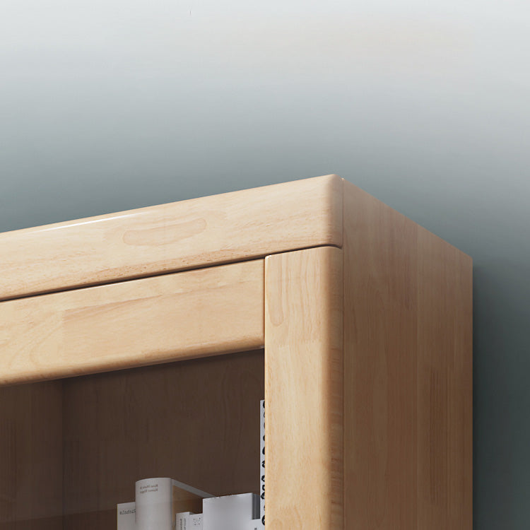 Contemporary Style Bookshelf Solid Wood with Door Bookcase for Office Study Room