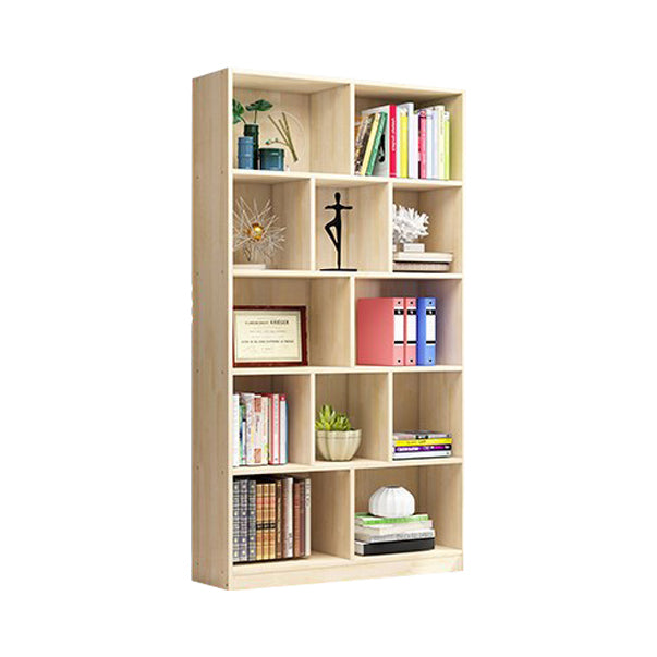 Scandinavian Pine Wood Standard Bookshelf Closed Back Vertical Bookshelf