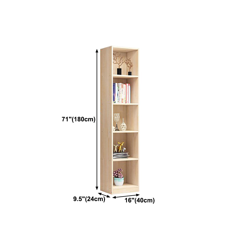 Scandinavian Pine Wood Standard Bookshelf Closed Back Vertical Bookshelf