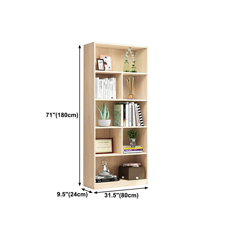 Scandinavian Pine Wood Standard Bookshelf Closed Back Vertical Bookshelf