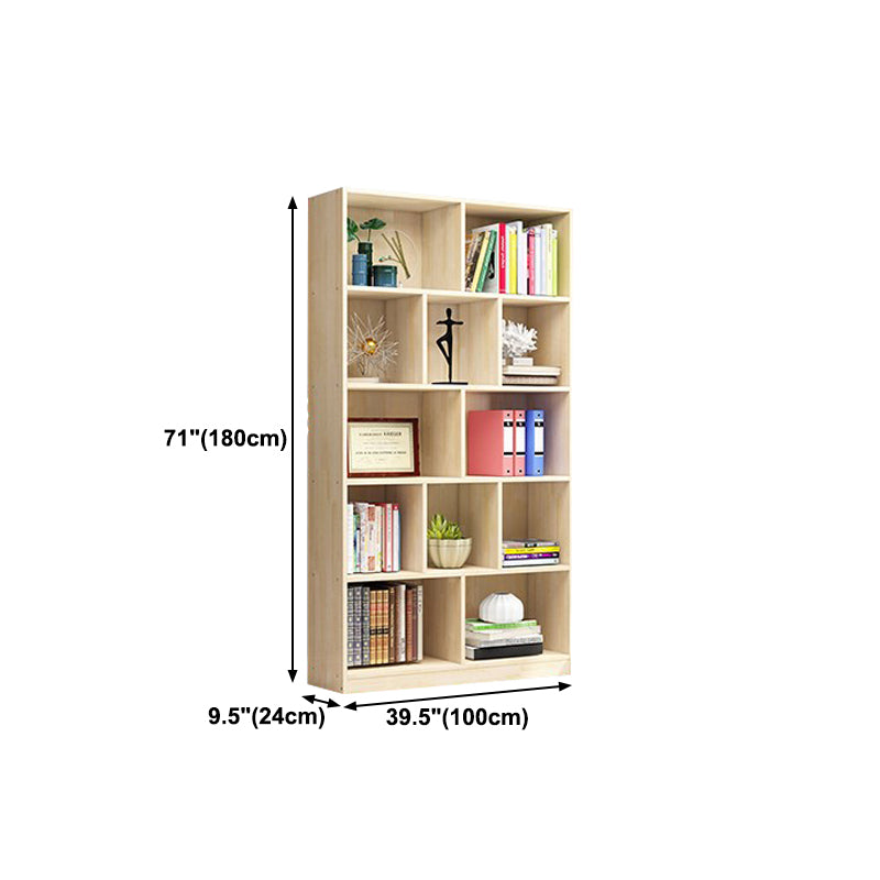 Scandinavian Pine Wood Standard Bookshelf Closed Back Vertical Bookshelf