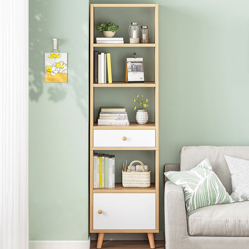 Wood Bookshelf Scandinavian Style Bookcase for Home Office and Study Room