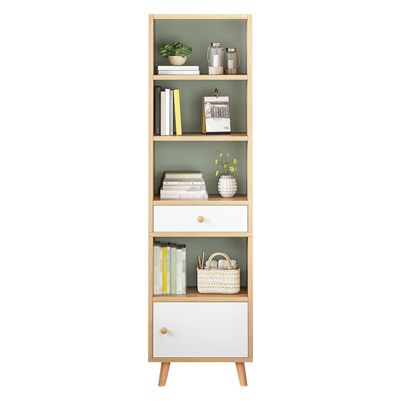 Wood Bookshelf Scandinavian Style Bookcase for Home Office and Study Room