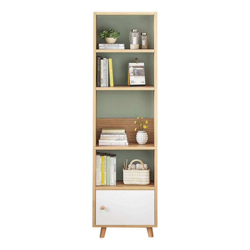 Wood Bookshelf Scandinavian Style Bookcase for Home Office and Study Room