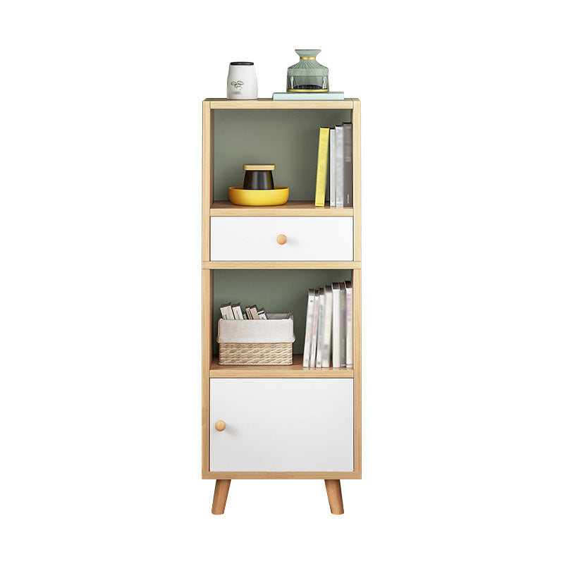 Wood Bookshelf Scandinavian Style Bookcase for Home Office and Study Room